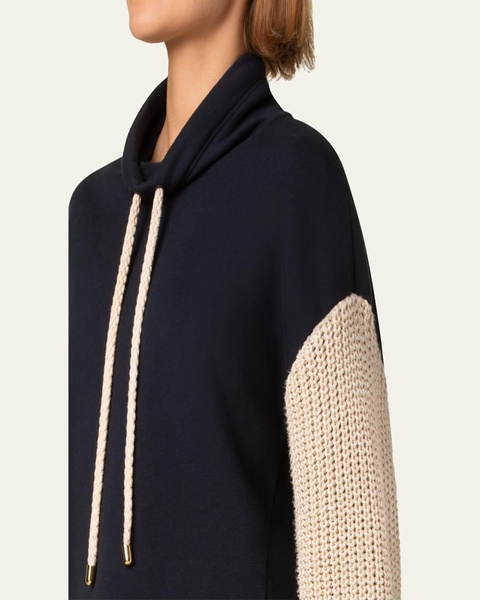 Mixed-Media Chunky Knit Sweater