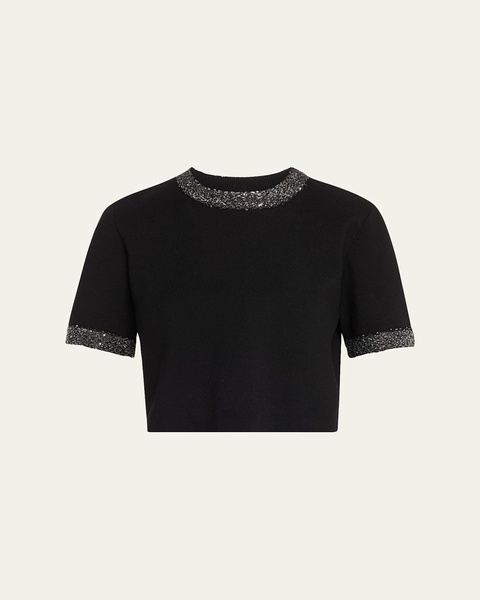 Maeve Embellished Short-Sleeve Top