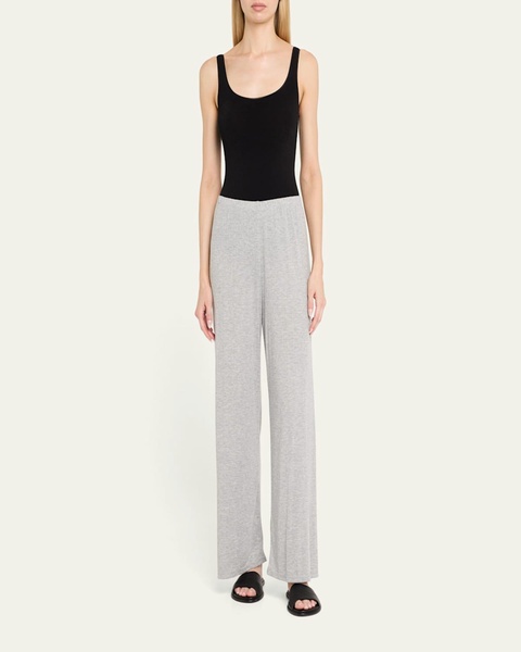 Soleil Straight-Leg Pointelle Knit Lounge Pants