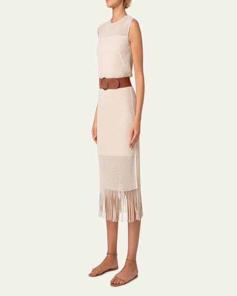 Fringe Mesh Midi Dress