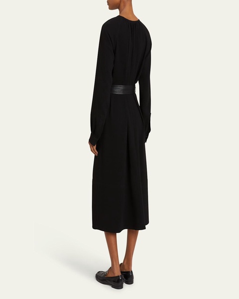 Enya Lightweight Crepe Dress with Belt