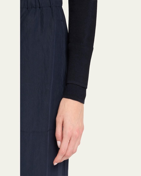 Mid-Rise Wide-Leg Utility Drawstring Pants