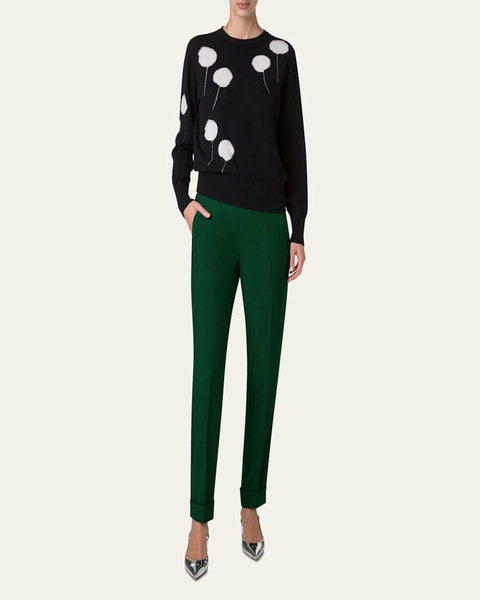 Chris Crepe Tapered-Leg Cuffed Pants