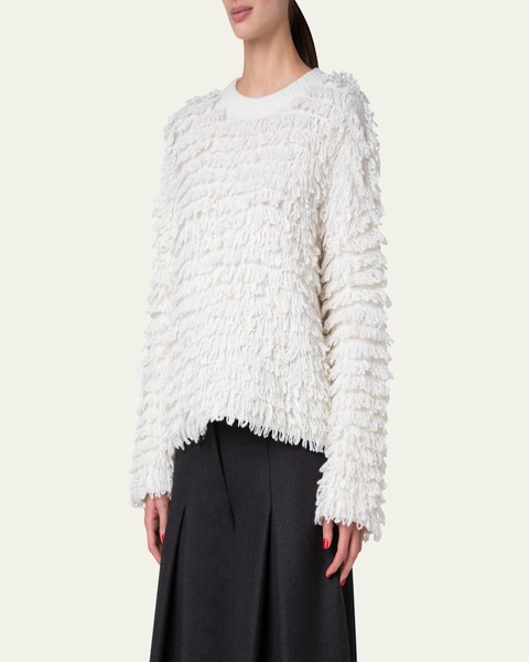 Cashmere and Wool Loops Knit Sweater