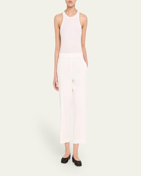 Pull-On Mid-Rise Tapered Pants