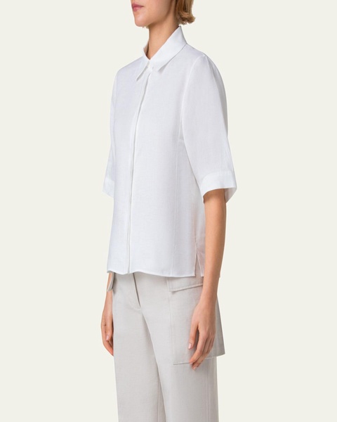 Linen Short Sleeve Blouse