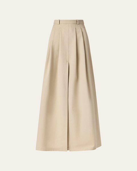 Mack Pleated Cotton Maxi Skirt