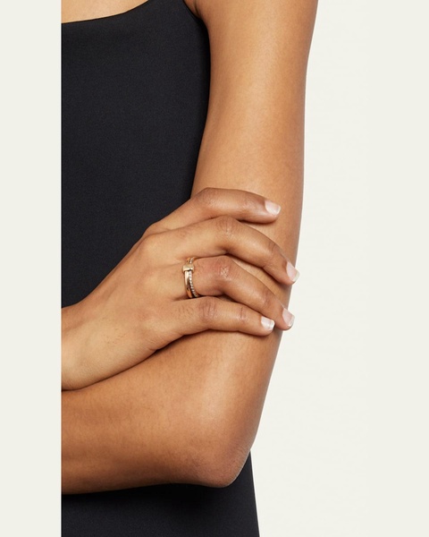 Iconica 18K Rose Gold Ring with Brown Diamonds