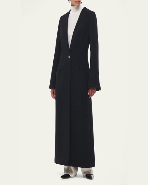 Long Deep V Scarf Cashmere Coat