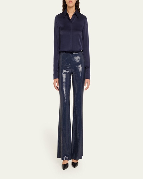Hansen Charmeuse Button-Front Shirt
