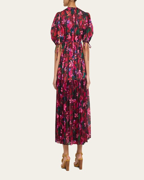 Collage Hibiscus Midi Dress