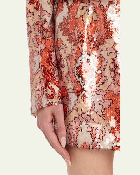 Juno Sequined Damask Mini Skirt