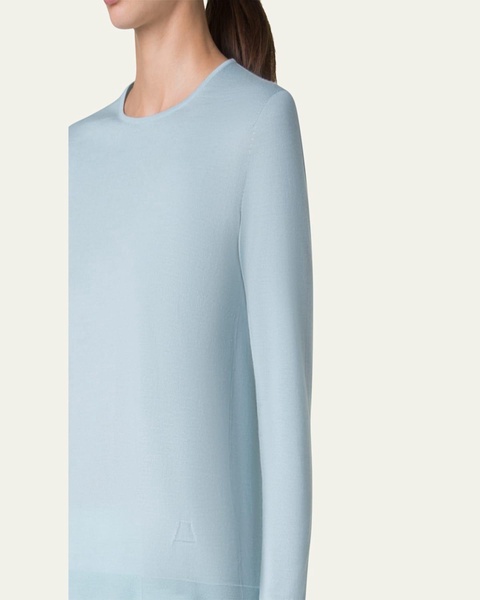Seamless Cashmere-Silk Crewneck Sweater