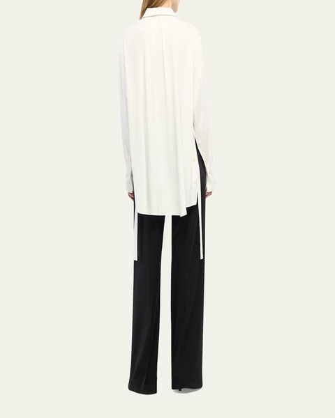Bias Button-Side Collared Shirt