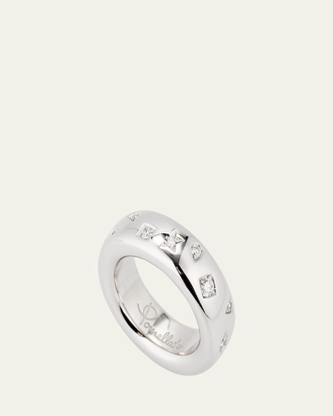 18K White Gold Iconica Ring with Fancy Set Diamonds