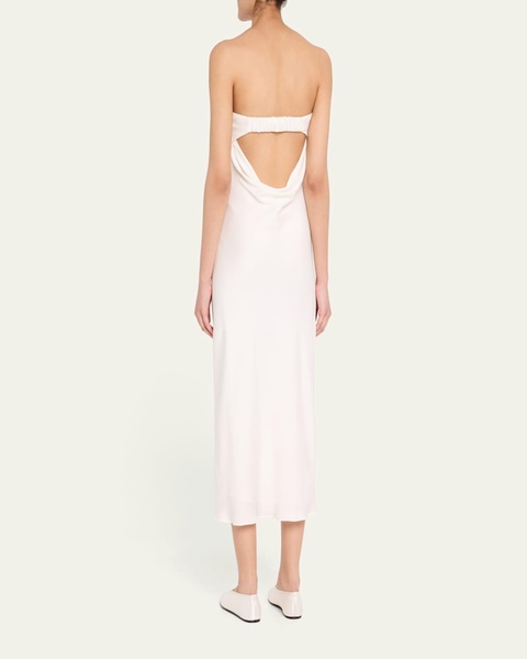 Shauna Strapless Cowl-Back Midi Dress