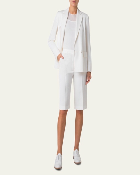 William Double-Breasted Boyfriend Shantung Silk-Blend Jacket