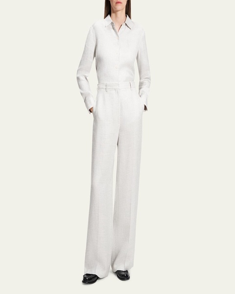 Houndstooth Classic Straight Trousers