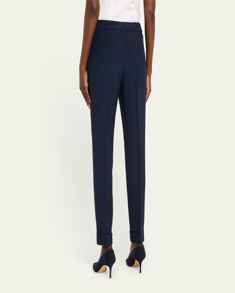 Chris Pleated Straight-Leg Pants