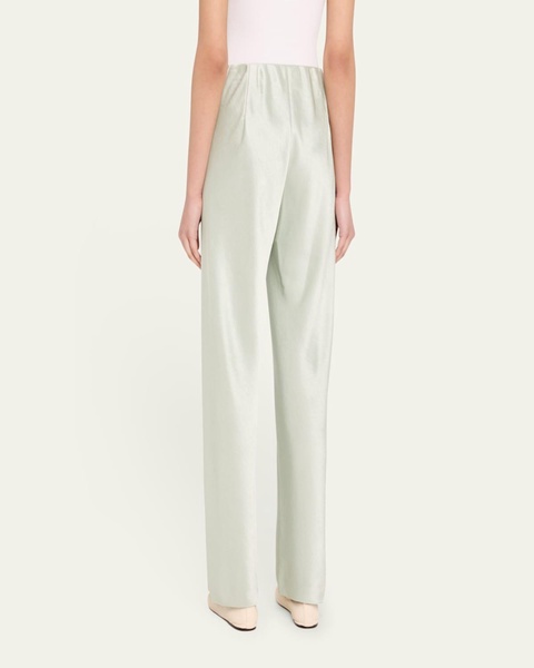 Fluid Bias-Cut Crushed Satin Pants