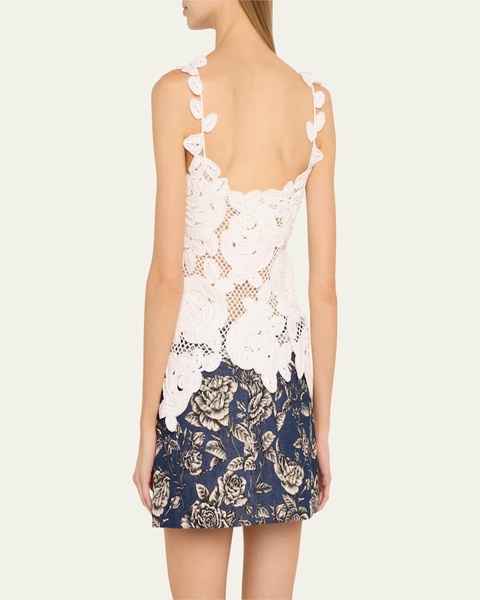Rose Crochet Mesh Asymmetric Tank Top