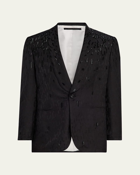 Men's Embroidered Herringbone Dinner Jacket