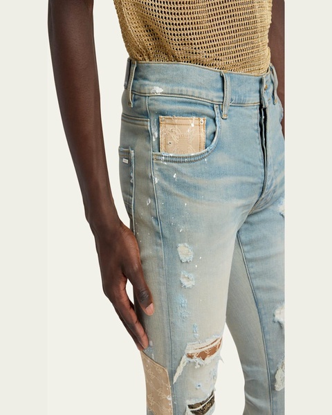 Men's MA Quad Art Patch Skinny Jeans