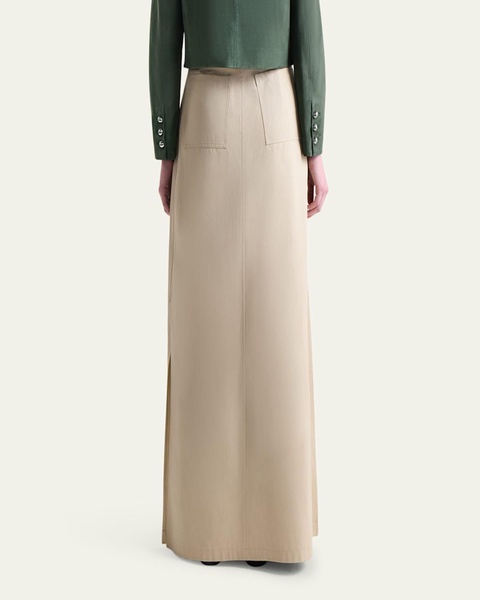 Mack Pleated Cotton Maxi Skirt