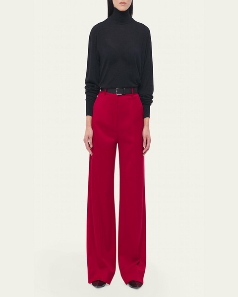 Pleated Wide-Leg Suit Pants
