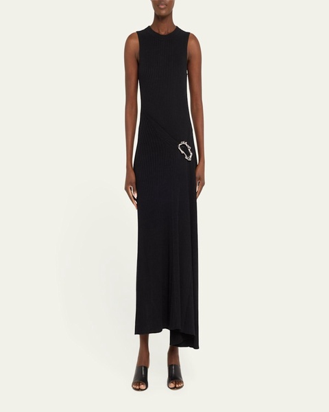 Molly Ribbed Pin-Embellished Maxi Dress