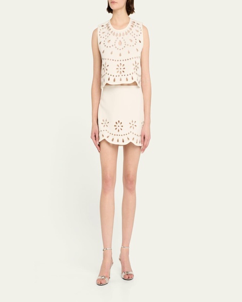 Etra Embellished Cut-Out Mini Skirt