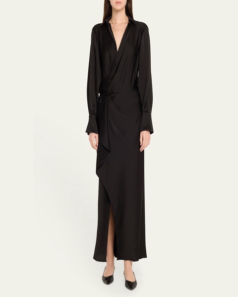 Talita Drape-Front Midi Dress