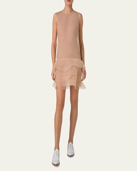 Hatband Waves Techno Organza Mini Dress