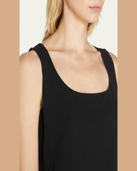 Scoop-Neck Silk Georgette Tank Top