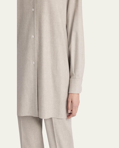 Komako Button Down Wool Cashmere Blouse
