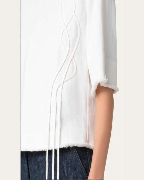 Rope Raw Edge Blouse