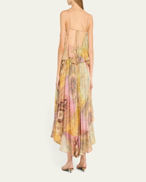Tallow Printed Ruffle Maxi Dress