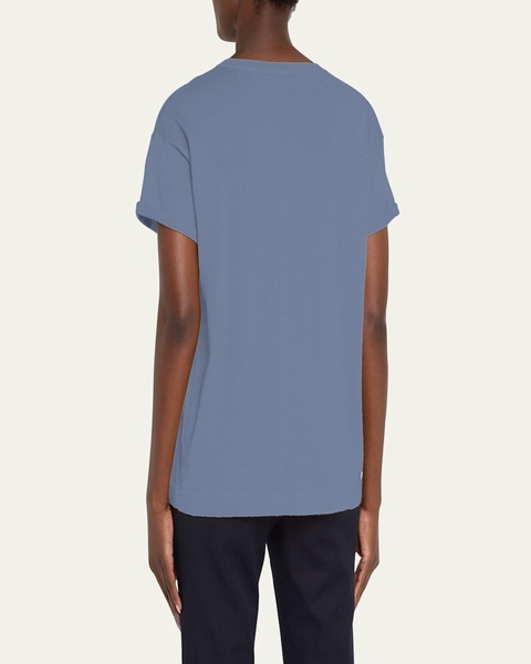 Cashmere-Blend Knit Lurex T-Shirt