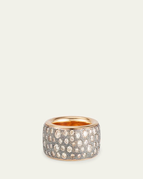 Iconica Rose Gold Maxi Ring with Brown Diamonds