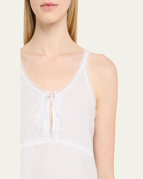 Lulu Striped Lace-Trim Crop Tank