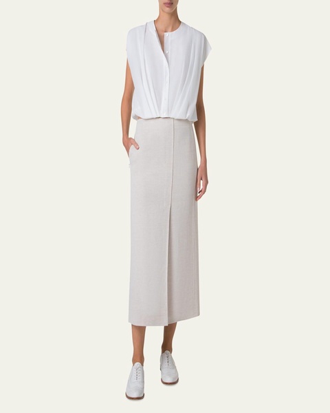 Sleeveless Cotton Voile Bubble Blouse