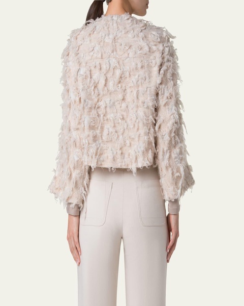 Alida Short 3D Jacquard Wool-Blend Jacket