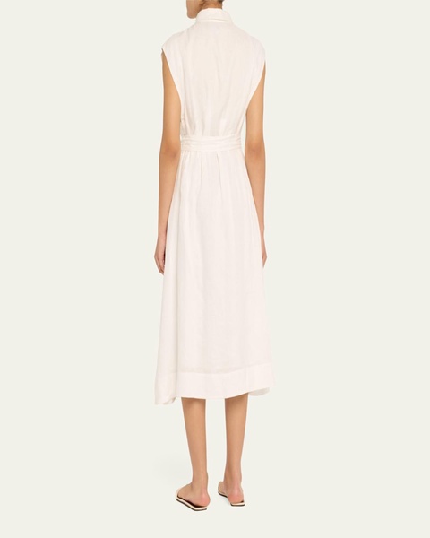 Loreta Belted Linen Shirtdress