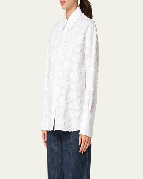 3D Star Cotton Poplin Blouse