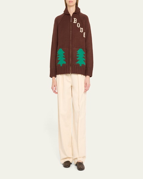 Fir Shawl Collar Wool Cardigan
