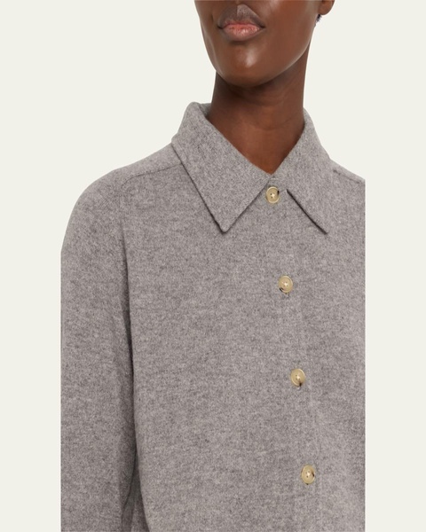 Cashmere Knit Button-Front Cardigan