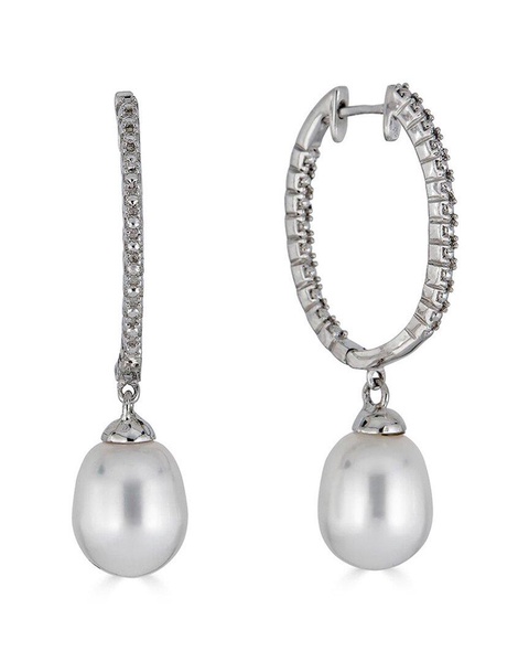 BELPEARL Silver 9mm Freshwater Pearl Earrings