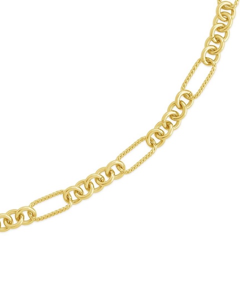 Sterling Forever 14K Plated Fianna Mixed Chain Link Bracelet