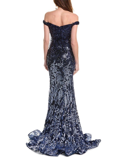 Jovani Off-The-Shoulder Sequin Gown