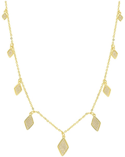 ADORNIA 14K Plated Drop Confetti Necklace